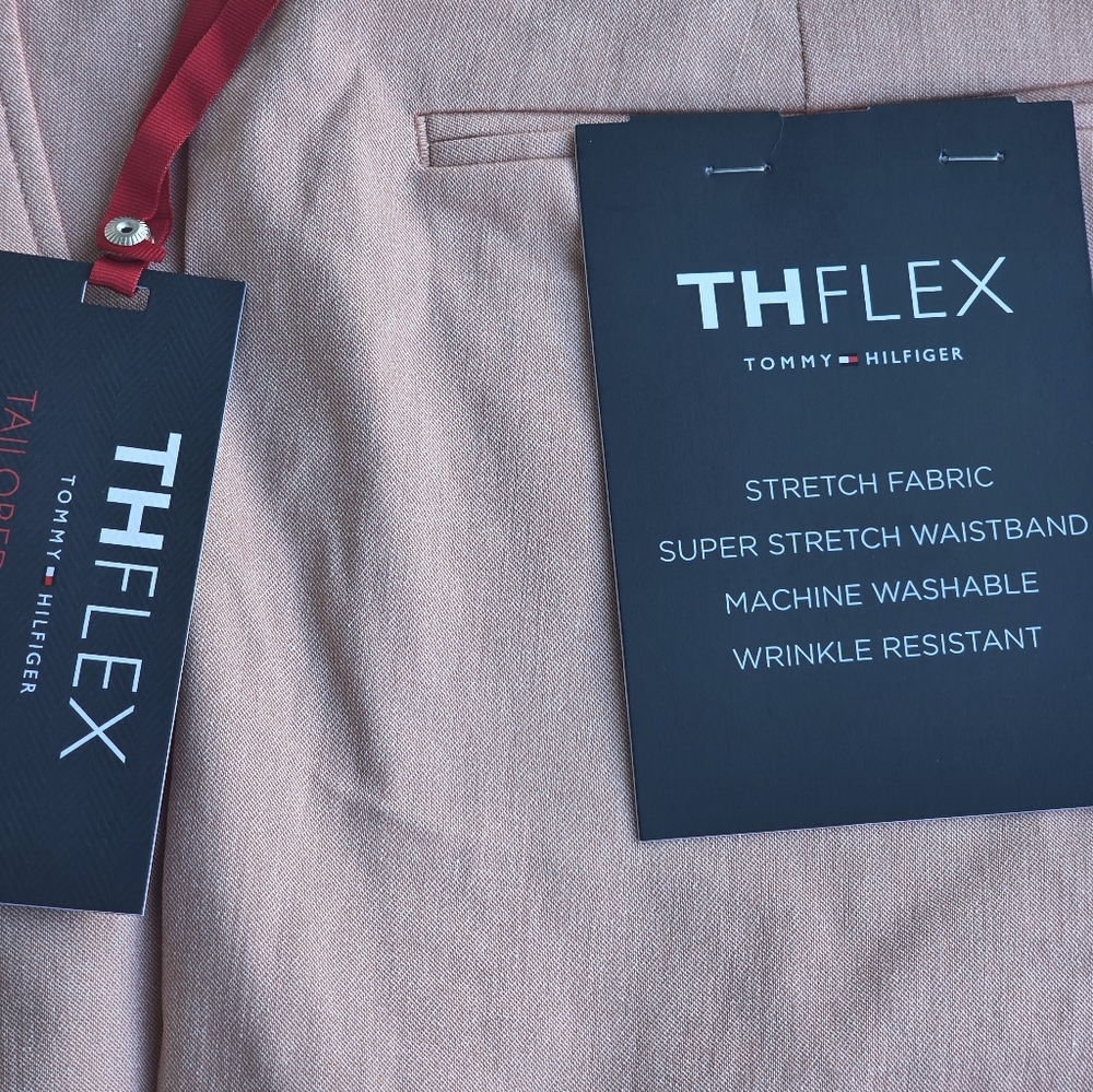 Tommy Hilfiger Mens ThFlex Dress Pants 36x32 Coral Stretch New $95 MRSP Career - Picture 3 of 6